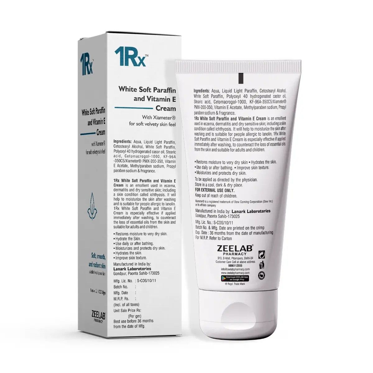 1RX WHITE SOFT PARAFFIN & VITAMIN E CREAM