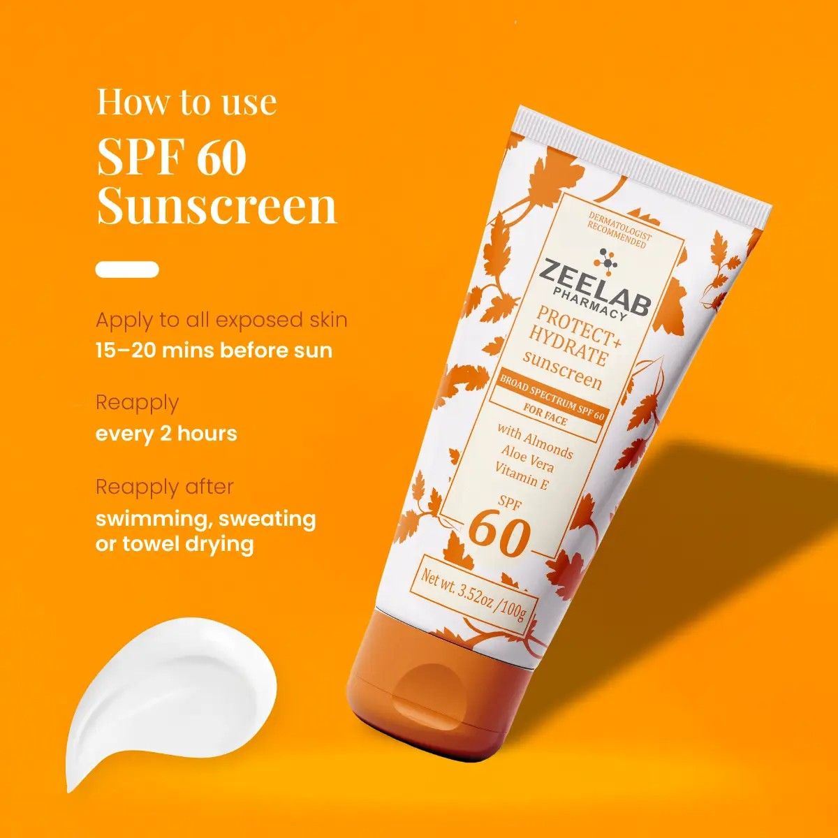 ZEELAB SPF 60+ SUNSCREEN LOTION