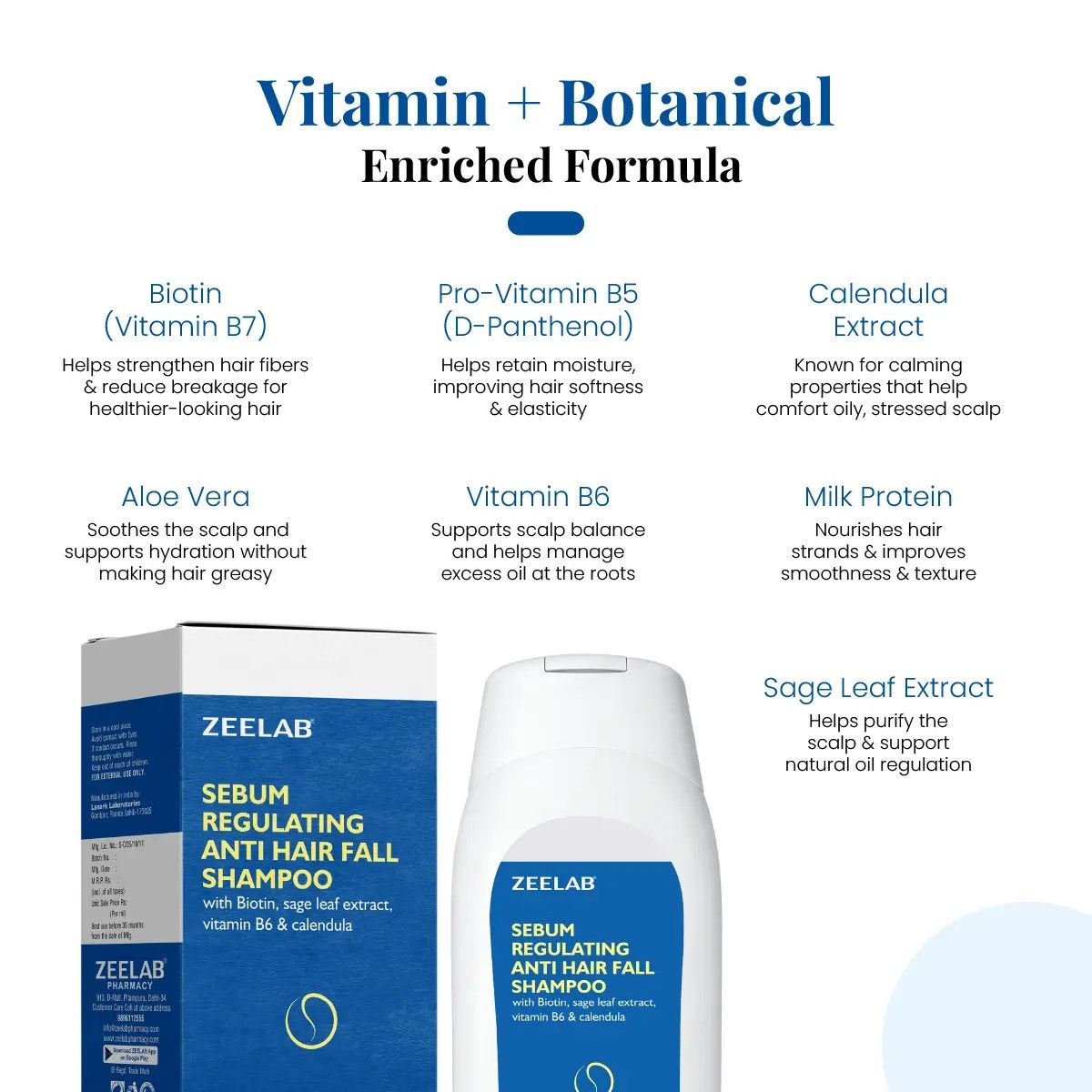 ZEELAB SEBUM REGULATING HAIR FALL SHAMPOO